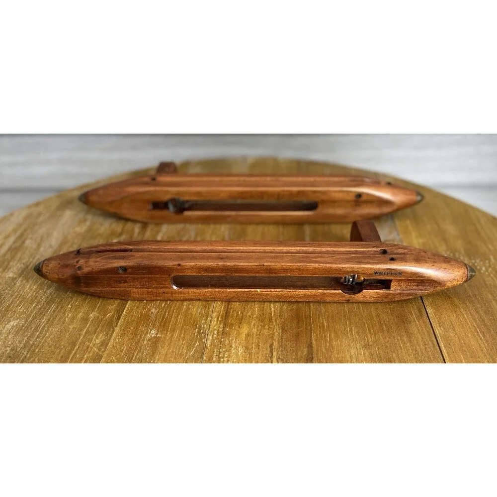 VTG D.T Dudley & Son Co Wilksonville Mass Wood Loom Shuttle & Yarn Spool Bobbin